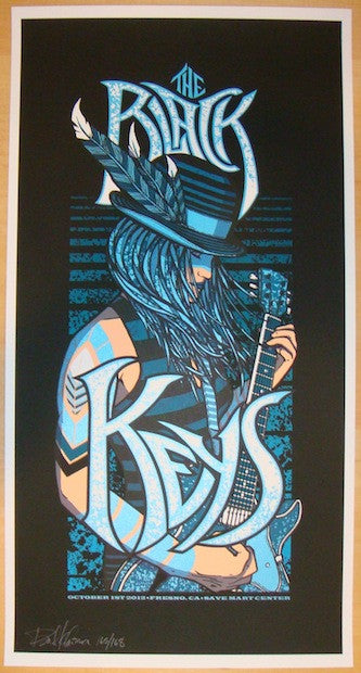 2012 The Black Keys - Fresno Silkscreen Concert Poster by Brad Klausen