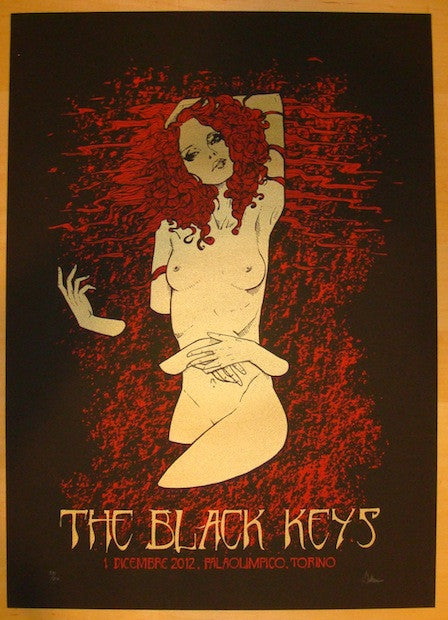2012 The Black Keys - Torino Silkscreen Concert Poster by Malleus