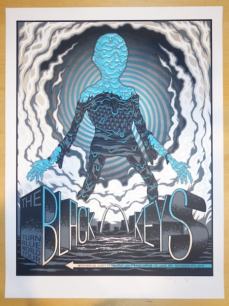 2014 The Black Keys - St. Louis Silkscreen Concert Poster by Jim Mazza