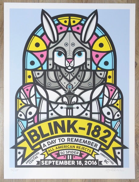 2016 Blink-182 - Abbotsford Silkscreen Concert Poster by Don