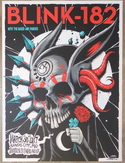 2017 Blink-182 - Kansas City Silkscreen Concert Poster by Brandon Heart