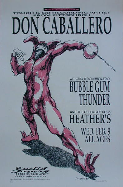 1994 Don Caballero - Cleveland Silkscreen Concert Poster by Derek Hess (94-05)
