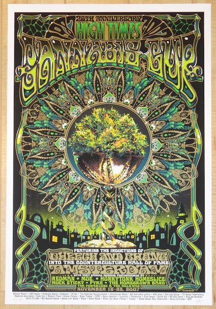 2007 High Times Cannabis Cup - Amsterdam Silkscreen Poster by Jeff Wood