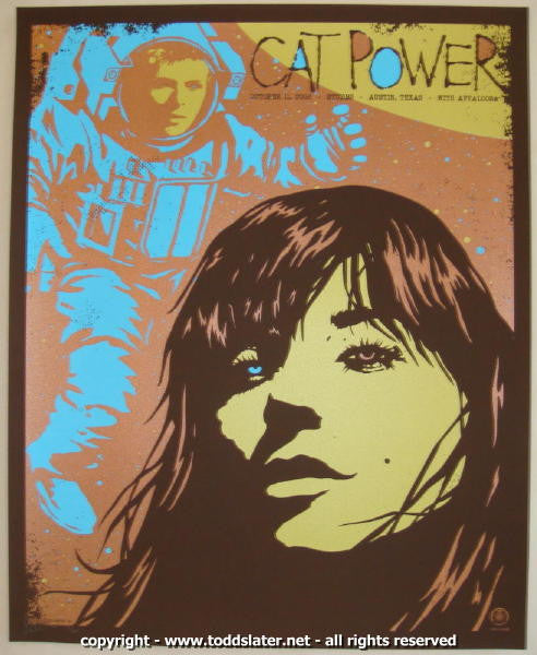 2008 Cat Power - Austin Silkscreen Concert Poster by Todd Slater