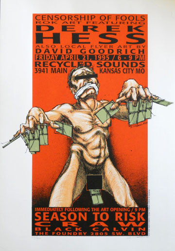 1995 Censorship of Fools - Kansas City Art Show Poster by Derek Hess (95-13)