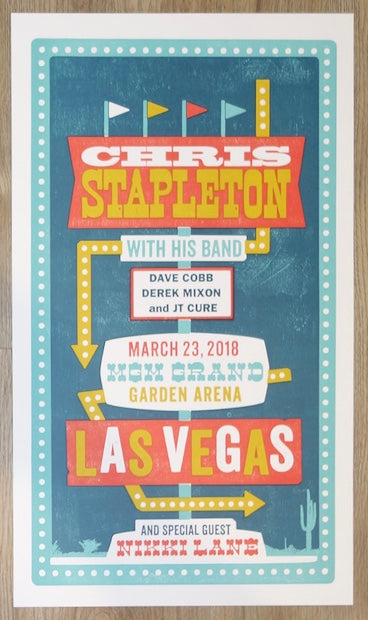 2018 Chris Stapleton - Las Vegas Letterpress Concert Poster by Brad Vetter