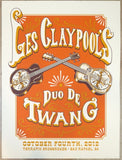 2012 Les Claypool's Duo De Twang - San Rafael Silkscreen Concert Poster by Reuben Rude