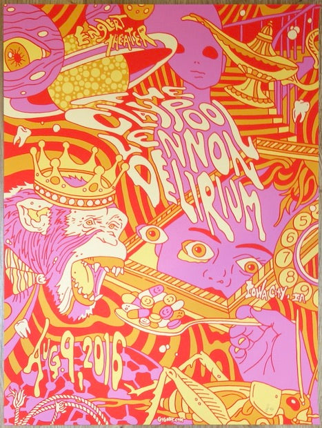 2016 Claypool Lennon Delirium - Iowa City Silkscreen Concert Poster by Gregg Gordon