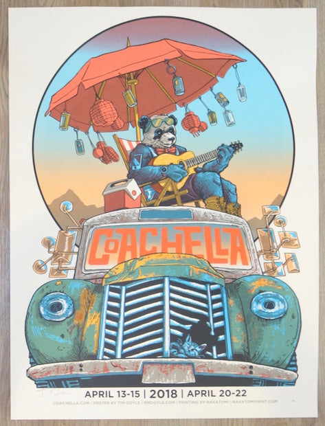2018 Coachella - Indio Silkscreen Concert Poster by Tim Doyle