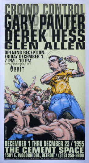 1995 Crowd Control - Detroit Silkscreen Art Show Poster by Derek Hess (95-35)