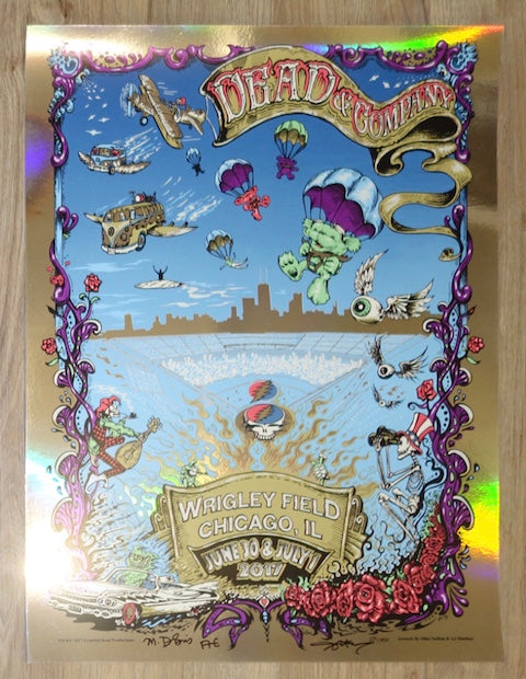 2017 Dead & Company - Chicago Silkscreen Concert Poster by DuBois & AJ Masthay