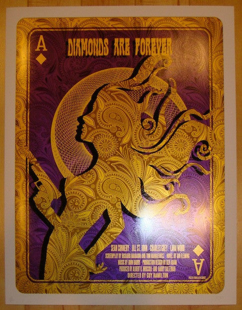 2012 James Bond "Diamonds Are Forever" - Silkscreen Movie Poster by David O'Daniel