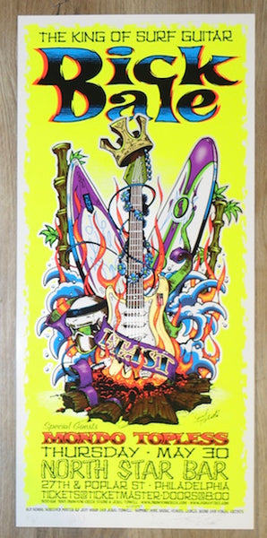 2002 Dick Dale - Philadelphia Silkscreen Concert Poster by Jeral