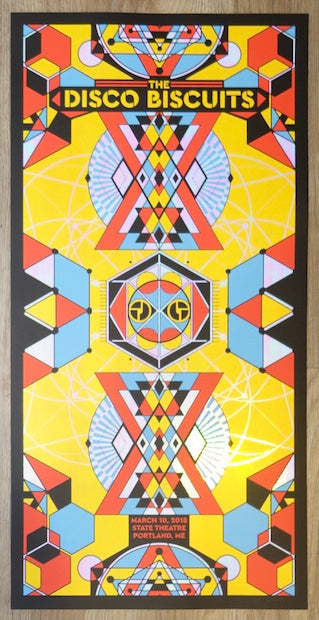 2018 The Disco Biscuits - Portland II Iridescent Variant Concert Poster by Nate Duval