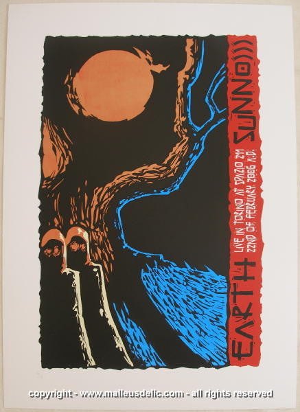 2006 Earth w/ Sunn0))) - Torino Silkscreen Concert Poster by Malleus