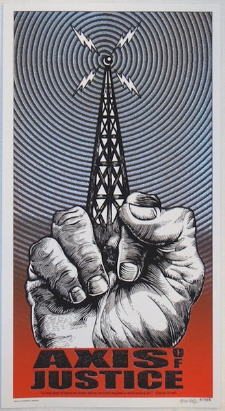 2004 Axis of Justice - Type A Silkscreen Handbill by Emek | JoJo's