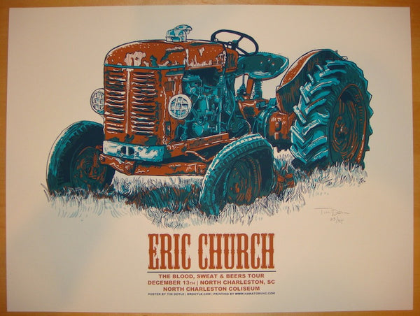 2012 Eric Church - Charleston Silkscreen Concert Poster by Tim