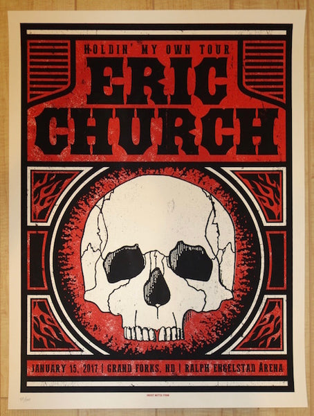 2017 Eric Church - Grand Forks Silkscreen Concert Poster by