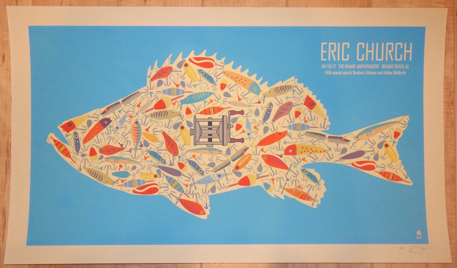 2017 Eric Church - Orange Beach Silkscreen Concert Poster by Methane