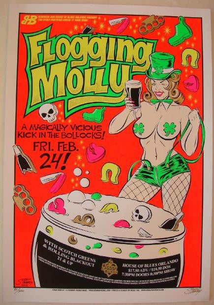 2006 Flogging Molly - Orlando Silkscreen Concert Poster by Stainboy