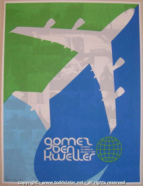2007 Gomez & Ben Kweller - Los Angeles Silkscreen Concert Poster by Todd Slater
