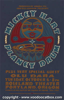 1998 Mickey Hart Planet Drum - Portland Concert Poster by Gary Houston