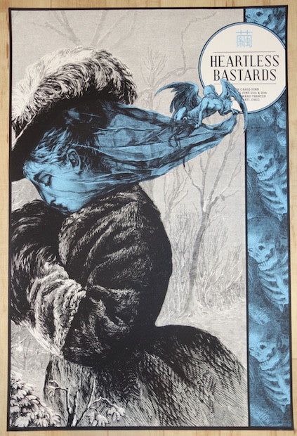 2015 Heartless Bastards - Cincinnati Silkscreen Concert Poster by Rob Jones
