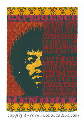 1998 Jimi Hendrix Tribute - Portland Silkscreen Concert Poster Gary Houston