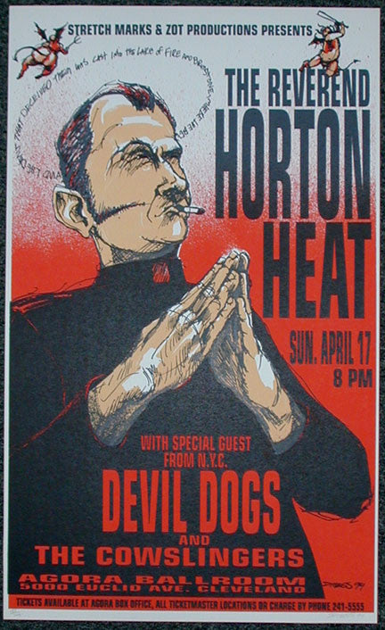 1994 Reverend Horton Heat - Cleveland Concert Poster by Derek Hess (94-10)