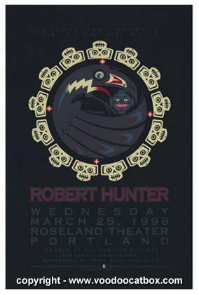1998 Robert Hunter - Portland Silkscreen Concert Poster by Gary Houston