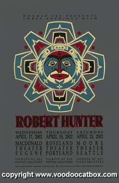 2002 Robert Hunter - Northwest Silkscreen Concert Poster by Gary Houston