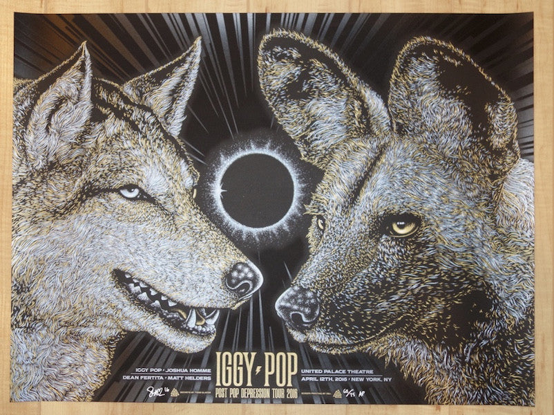 2016 Iggy Pop - NYC Silkscreen Concert Poster by Todd Slater