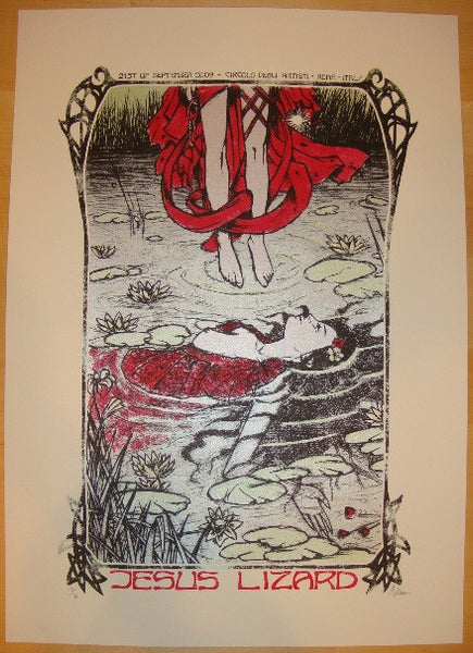 2009 The Jesus Lizard - Rome Silkscreen Concert Poster by Malleus