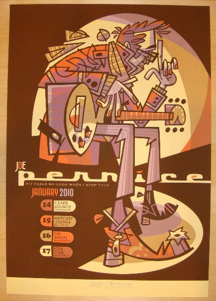 2010 Joe Pernice - East Coast Tour Silkscreen Concert Poster by Guy Burwell