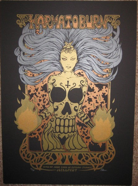 2009 Karma to Burn - HellFest Silkscreen Concert Poster by Malleus