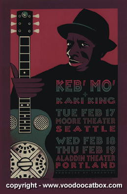 1998 Keb' Mo' - Portland/Seattle Silkscreen Concert Poster by Gary Houston