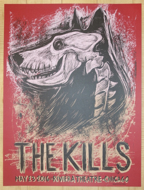 2016 The Kills - Chicago Silkscreen Concert Poster by Dan Grzeca