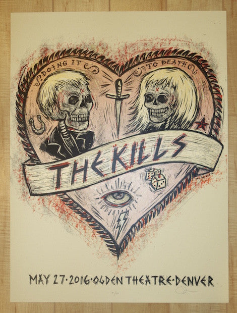 2016 The Kills - Denver Silkscreen Concert Poster by Dan Grzeca