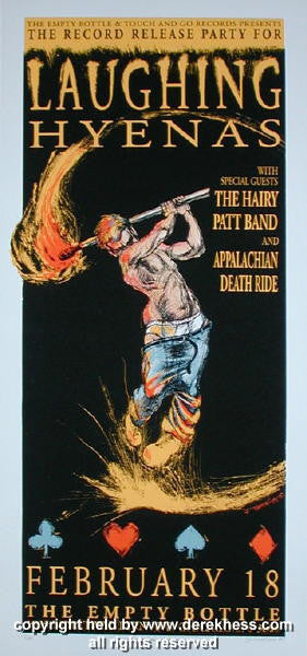 1995 Laughing Hyenas - Chicago Silkscreen Concert Poster by Derek Hess (95-03)