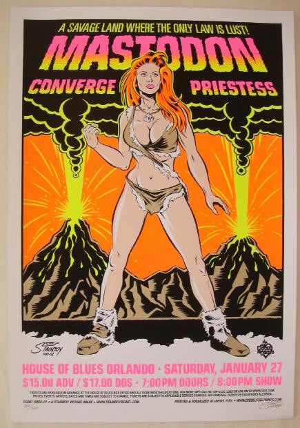 2007 Mastodon & Converge - Orlando Silkscreen Concert Poster by Stainboy