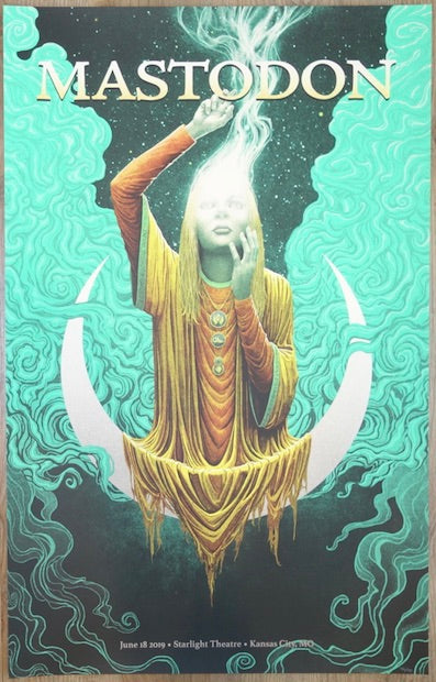 2019 Mastodon - Kansas City Silkscreen Concert Poster by Ron Ransom