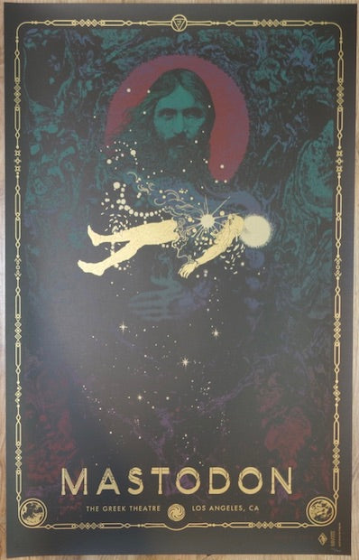 2019 Mastodon - Los Angeles Silkscreen Concert Poster by Richey Beckett