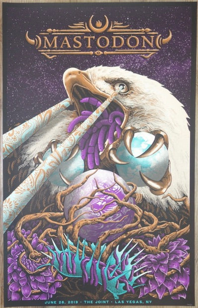 2019 Mastodon - Las Vegas Silkscreen Concert Poster by Neal Williams