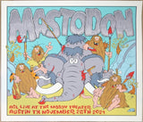 2021 Mastodon - Austin Silkscreen Concert Poster by Frank Kozik