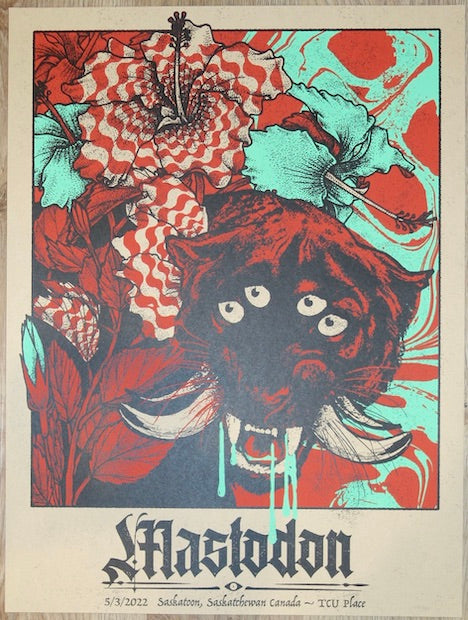 2022 Mastodon - Saskatoon Silkscreen Concert Poster by Rodolfo Jofre