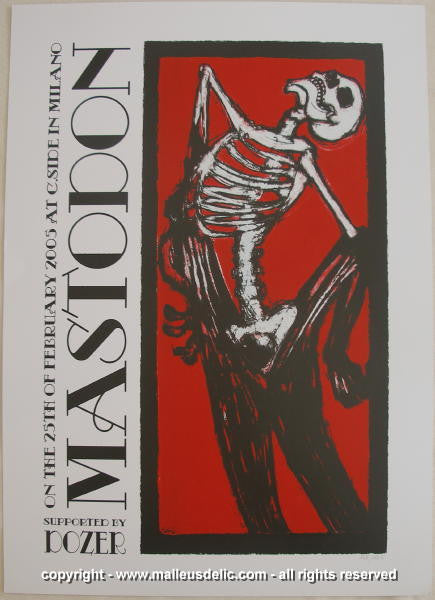 2005 Mastodon w/ Dozer - Milan Silkscreen Concert Poster by