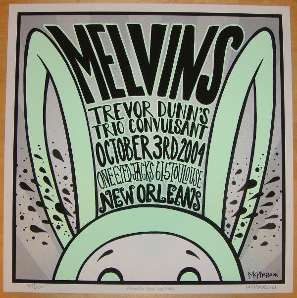 2004 The Melvins - New Orleans Silkscreen Concert Poster by Tara McPherson