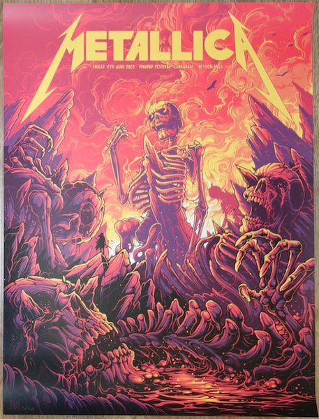 2022 Metallica - Landgraaf Silkscreen Concert Poster by Dan