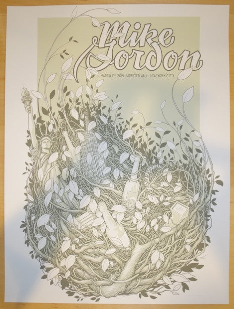 2014 Mike Gordon - NYC Silkscreen Concert Poster by Justin Santora