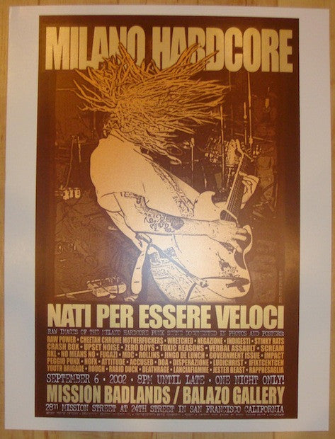 2002 Milano Hardcore - San Francisco Silkscreen Concert Poster by Ron Donovan